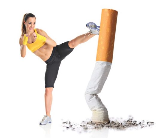 fitness girl in shape after quitting smoking